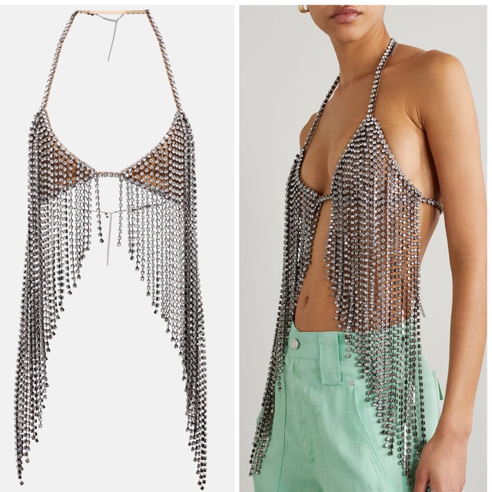 Stella McCartney Crystal Fringed Bra